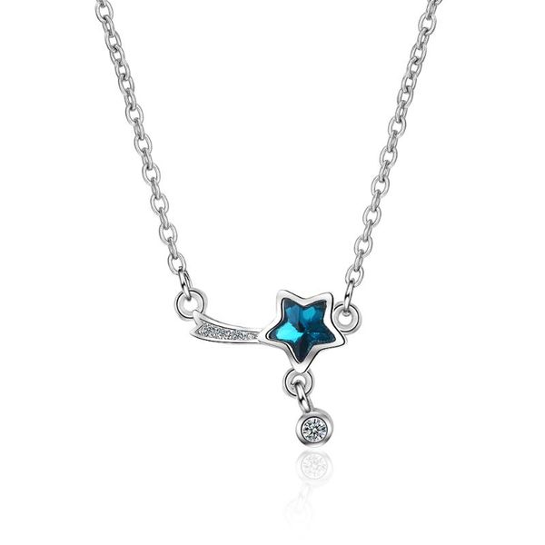 pendant necklaces crystal necklace women jewelry statement luxury stainless steel gold link chain harajuku fashion choker kpop accessories, Silver